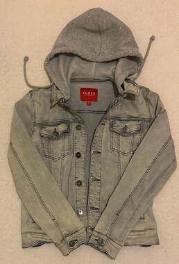 Guess Los Angeles Light Wash Hooded Denim Jacket Size S